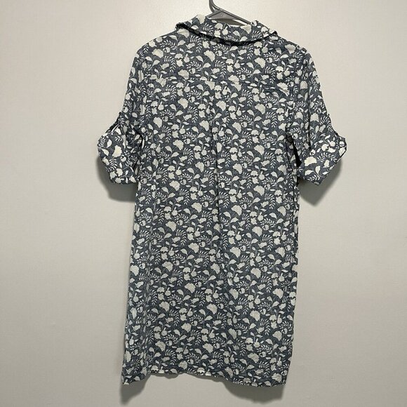 FAHERTY Penny Linen Dress In Blue Indigo Echo Floral Size XS - Picture 6 of 8